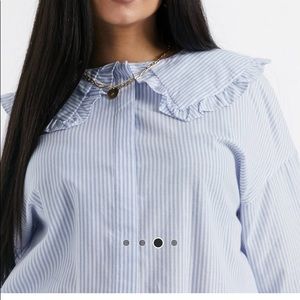 ASOS Curve Striped Shirt w/ Detailed Collar